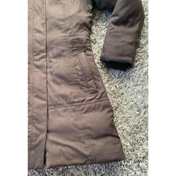 The North Face Arctic Hyvent Down brown Hooded Parka LONG JACKET COAT sz S - Picture 2 of 9